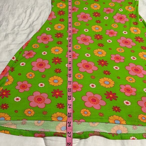 NWOT PrettyLittleThing Lime Green & Pink Flowers Dress 12 - Picture 9 of 9